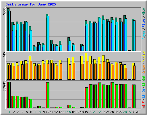 Daily usage for June 2025