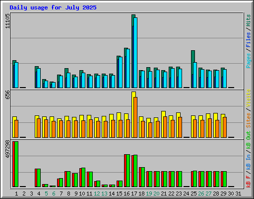 Daily usage for July 2025