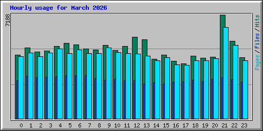 Hourly usage for March 2026